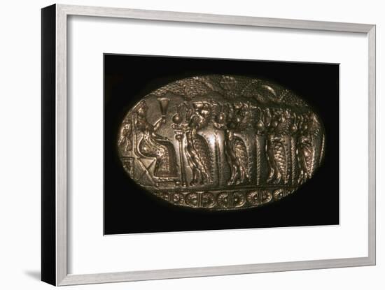 Mycenaean gold signet ring picturing a fertility rite, 13th century BC. Artist: Unknown-Unknown-Framed Giclee Print