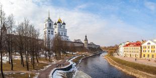 Misty dawn over hills and river, Ukraine, Europe-Mykola Iegorov-Photographic Print