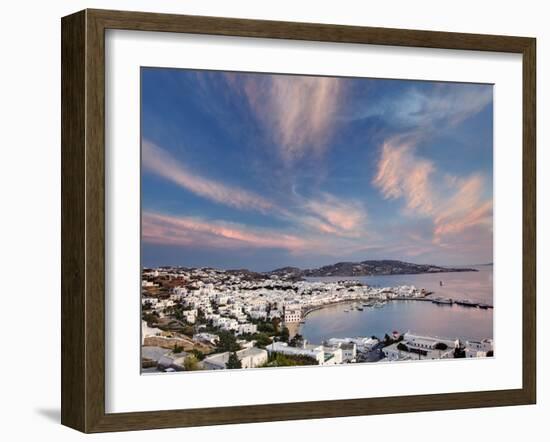 Mykonos Harbor at Sunset, Mykonos, Greece-Adam Jones-Framed Photographic Print