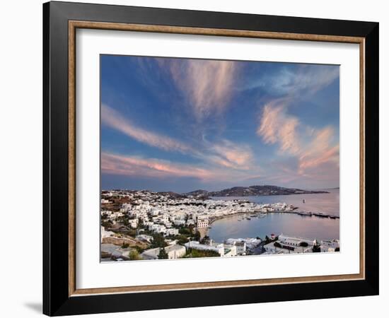 Mykonos Harbor at Sunset, Mykonos, Greece-Adam Jones-Framed Photographic Print
