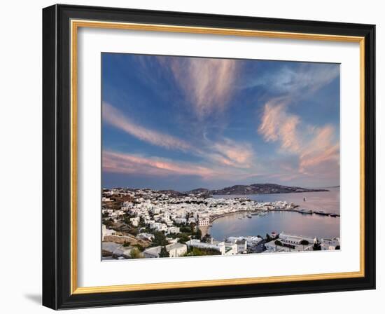 Mykonos Harbor at Sunset, Mykonos, Greece-Adam Jones-Framed Photographic Print