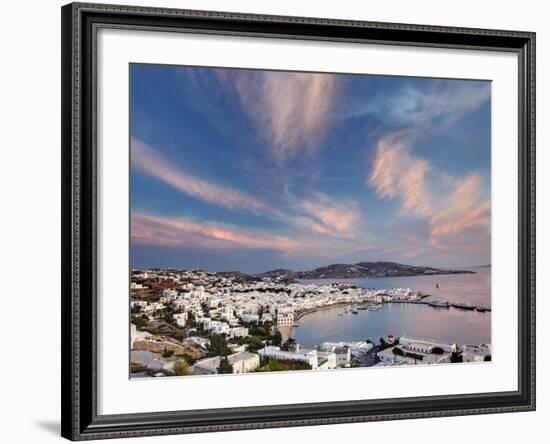 Mykonos Harbor at Sunset, Mykonos, Greece-Adam Jones-Framed Photographic Print