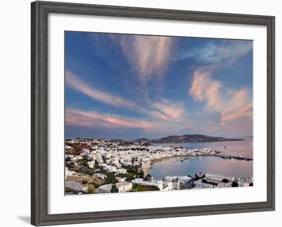 Mykonos Harbor at Sunset, Mykonos, Greece-Adam Jones-Framed Photographic Print