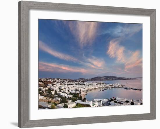 Mykonos Harbor at Sunset, Mykonos, Greece-Adam Jones-Framed Photographic Print