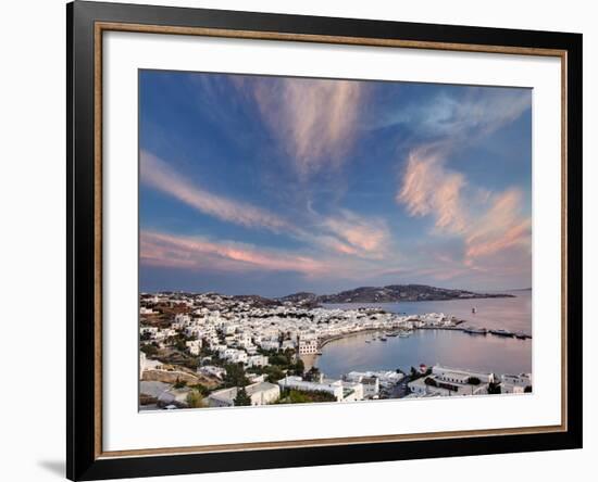 Mykonos Harbor at Sunset, Mykonos, Greece-Adam Jones-Framed Photographic Print