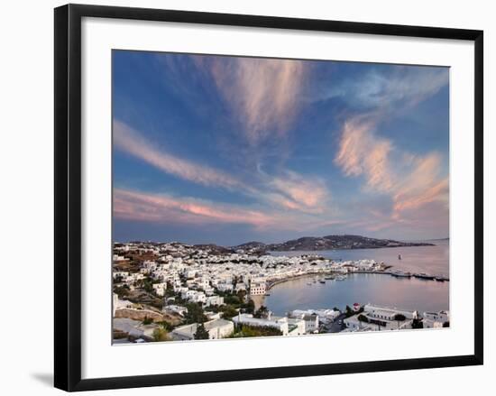 Mykonos Harbor at Sunset, Mykonos, Greece-Adam Jones-Framed Photographic Print