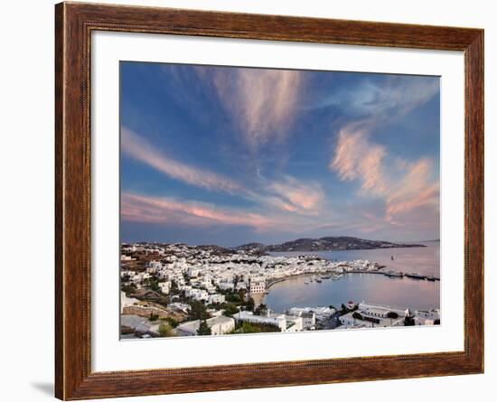 Mykonos Harbor at Sunset, Mykonos, Greece-Adam Jones-Framed Photographic Print