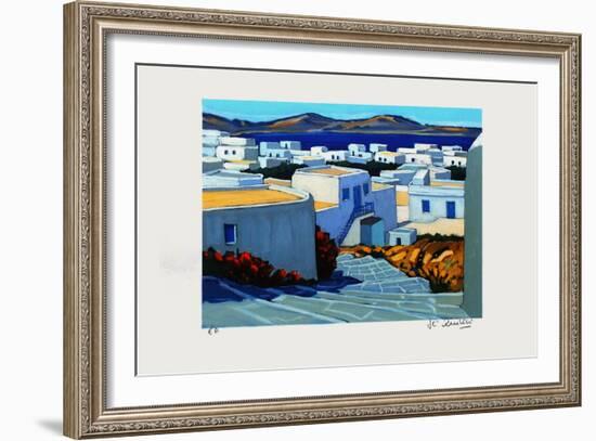 Mykonos : le petit escalier-Jean Claude Quilici-Framed Limited Edition