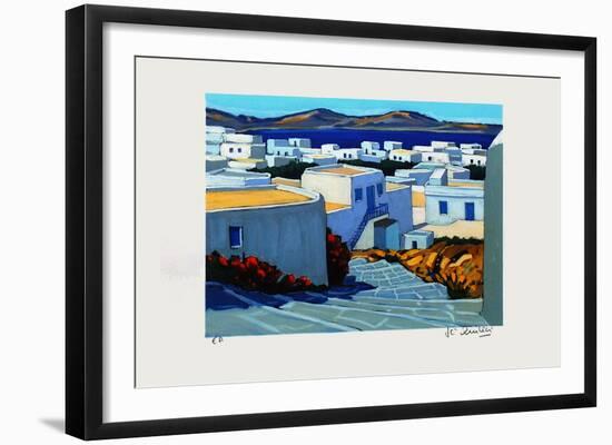 Mykonos : le petit escalier-Jean Claude Quilici-Framed Limited Edition