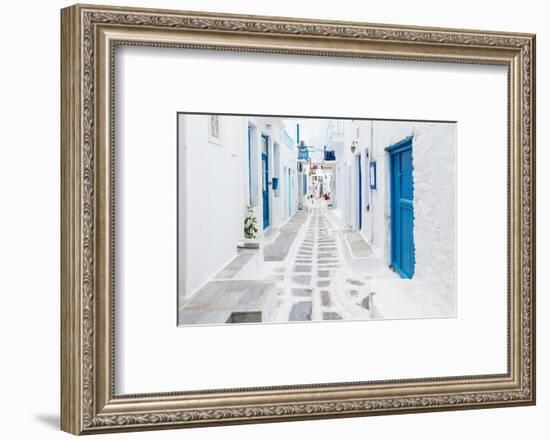 Mykonos Streetview, Greece-Zoltan Gabor-Framed Photographic Print