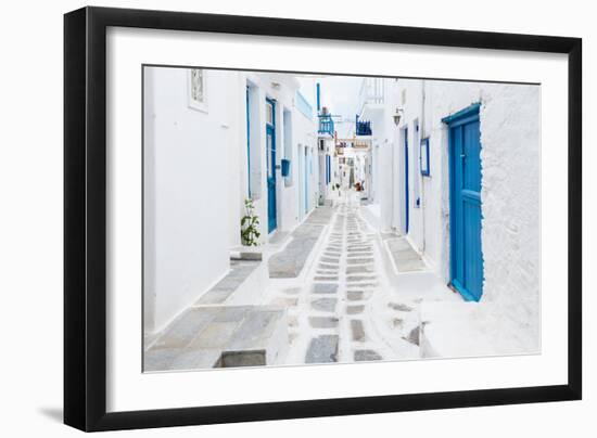 Mykonos Streetview, Greece-Zoltan Gabor-Framed Photographic Print