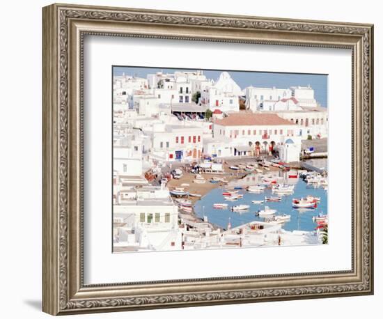 Mykonos Town at Sunset, Mykonos, Greece-Walter Bibikow-Framed Photographic Print