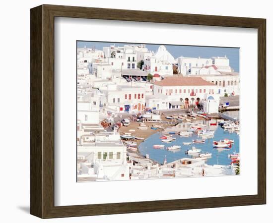 Mykonos Town at Sunset, Mykonos, Greece-Walter Bibikow-Framed Photographic Print