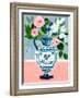 Mykonos Urn Bouquet Blue-Sharon Montgomery-Framed Art Print