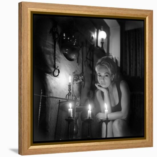 Mylène Demongeot by Candlelight, October 1965-DR-Framed Premier Image Canvas