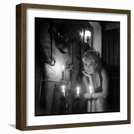 Mylène Demongeot by Candlelight, October 1965-DR-Framed Photographic Print