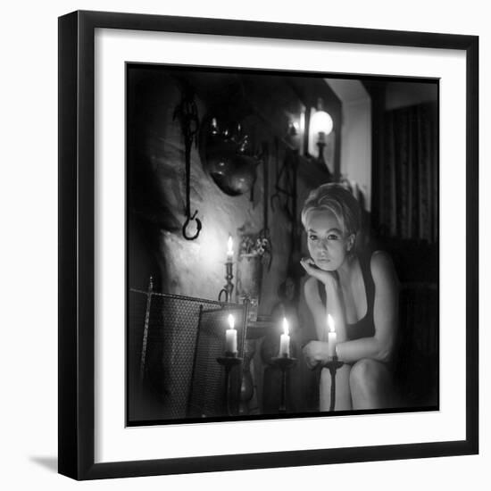 Mylène Demongeot by Candlelight, October 1965-DR-Framed Photographic Print