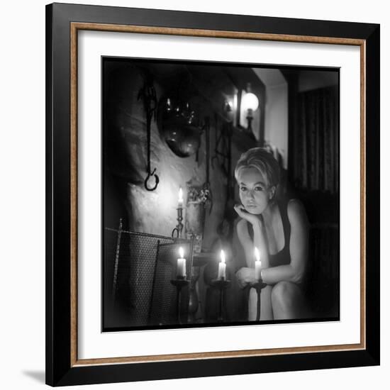 Mylène Demongeot by Candlelight, October 1965-DR-Framed Photographic Print