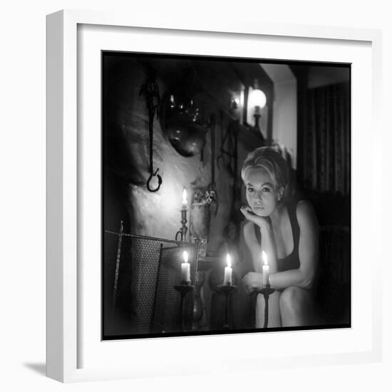 Mylène Demongeot by Candlelight, October 1965-DR-Framed Photographic Print