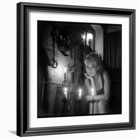 Mylène Demongeot by Candlelight, October 1965-DR-Framed Photographic Print