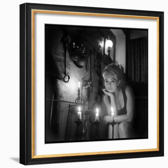 Mylène Demongeot by Candlelight, October 1965-DR-Framed Photographic Print