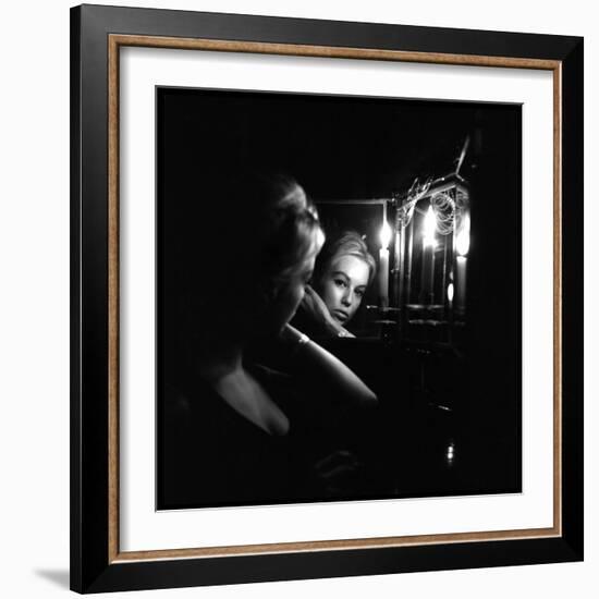 Mylène Demongeot Watching Herself in a Mirror, October 1965-DR-Framed Photographic Print