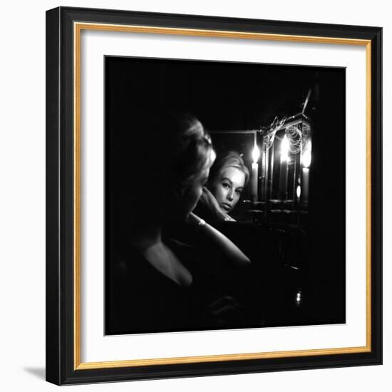 Mylène Demongeot Watching Herself in a Mirror, October 1965-DR-Framed Photographic Print