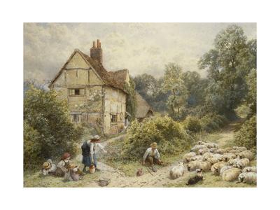 Surrey Harvest Time near Holmbury Hill G V Cole Print