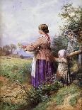 Reading by the Well-Myles Birket Foster-Giclee Print