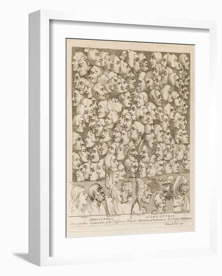 Myriad of Faces Looking in Different Directions: Characters and Caricatures-William Hogarth-Framed Photographic Print