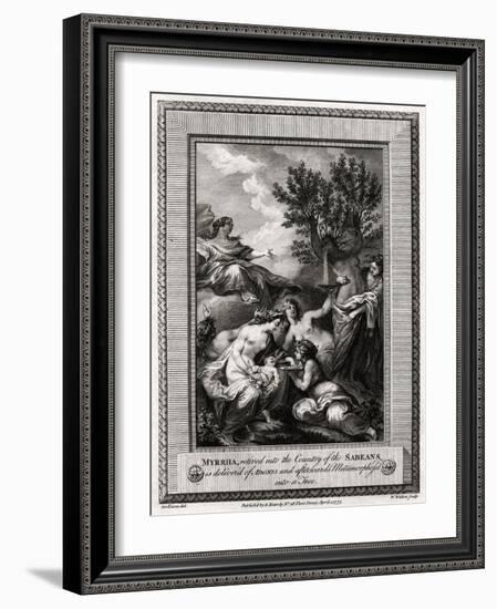 Myrrha, Retired into the Country of the Sabeans, Is Delivered of Adonis..., 1775-W Walker-Framed Giclee Print