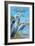 Myrtle Beach, South Carolina - Blue Herons-Lantern Press-Framed Art Print