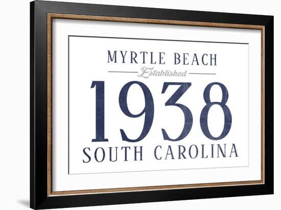 Myrtle Beach, South Carolina - Established Date (Blue)-Lantern Press-Framed Art Print