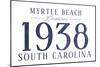 Myrtle Beach, South Carolina - Established Date (Blue)-Lantern Press-Mounted Art Print