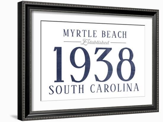 Myrtle Beach, South Carolina - Established Date (Blue)-Lantern Press-Framed Art Print