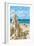 Myrtle Beach, South Carolina - Sandcastle-Lantern Press-Framed Art Print