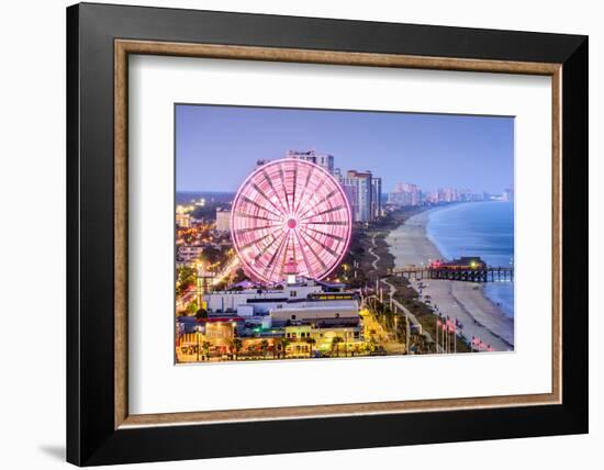 Myrtle Beach, South Carolina, USA City Skyline.-Sean Pavone-Framed Photographic Print