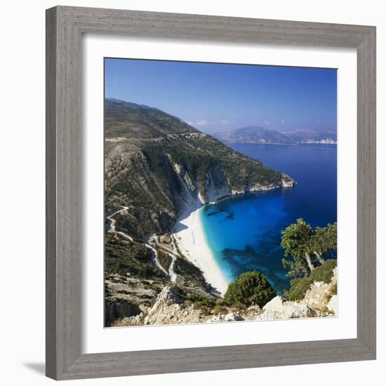 Myrtos Beach, North-West Coast, Kefalonia, Ionian Islands, Greek Islands, Greece-Stuart Black-Framed Photographic Print