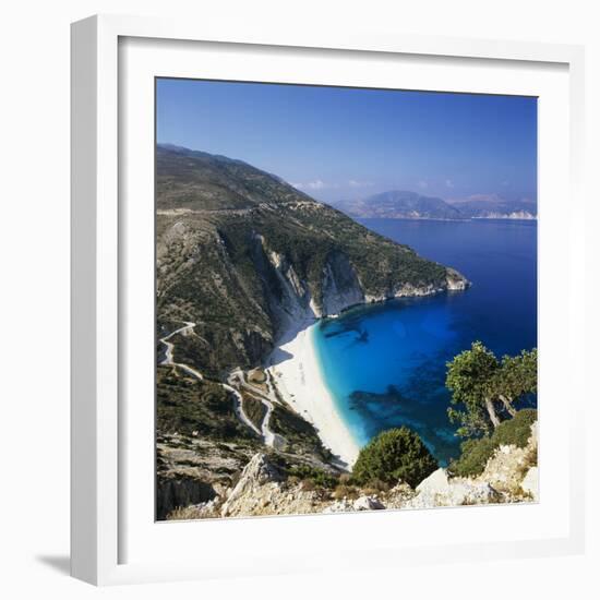 Myrtos Beach, North-West Coast, Kefalonia, Ionian Islands, Greek Islands, Greece-Stuart Black-Framed Photographic Print