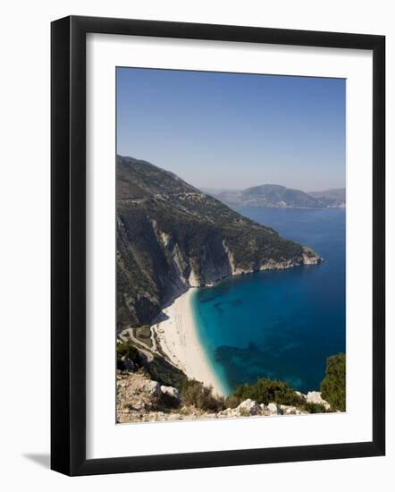 Myrtos Beach, the Best Beach for Sand Near Assos, Kefalonia (Cephalonia), Greece, Europe-Robert Harding-Framed Photographic Print