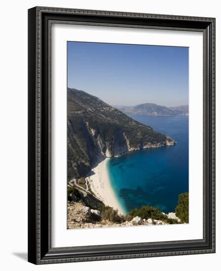 Myrtos Beach, the Best Beach for Sand Near Assos, Kefalonia (Cephalonia), Greece, Europe-Robert Harding-Framed Photographic Print