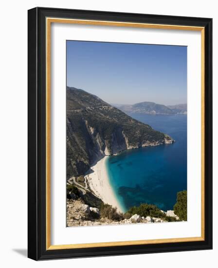 Myrtos Beach, the Best Beach for Sand Near Assos, Kefalonia (Cephalonia), Greece, Europe-Robert Harding-Framed Photographic Print
