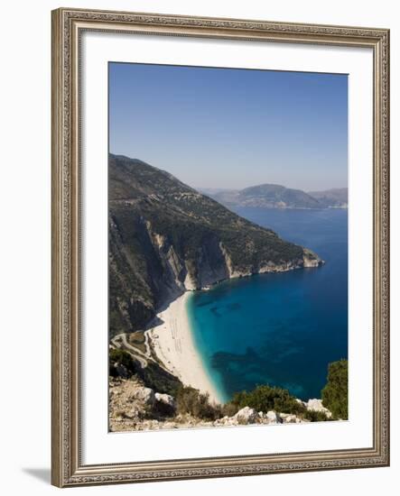 Myrtos Beach, the Best Beach for Sand Near Assos, Kefalonia (Cephalonia), Greece, Europe-Robert Harding-Framed Photographic Print