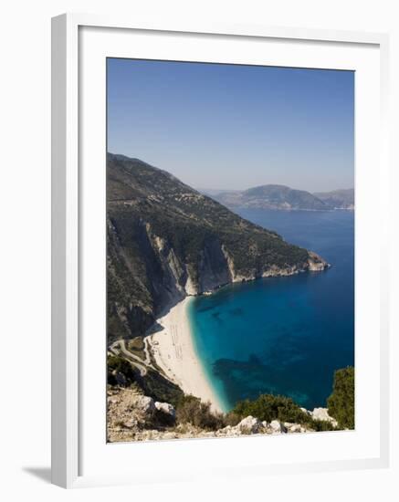 Myrtos Beach, the Best Beach for Sand Near Assos, Kefalonia (Cephalonia), Greece, Europe-Robert Harding-Framed Photographic Print