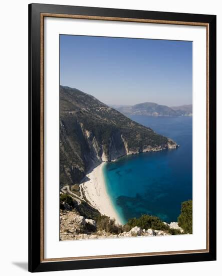 Myrtos Beach, the Best Beach for Sand Near Assos, Kefalonia (Cephalonia), Greece, Europe-Robert Harding-Framed Photographic Print