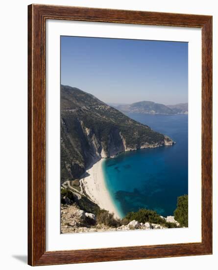 Myrtos Beach, the Best Beach for Sand Near Assos, Kefalonia (Cephalonia), Greece, Europe-Robert Harding-Framed Photographic Print