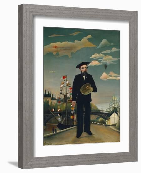 Myself: Portrait-Landscape, 1890-Henri Rousseau-Framed Art Print