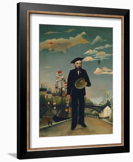 Myself: Portrait-Landscape, 1890-Henri Rousseau-Framed Art Print