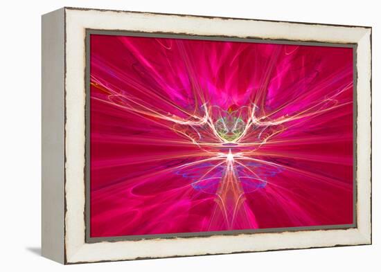 Mysterious Alien Form Magnetic Fields in the Red Sky. Fractal Art Graphics-Artem Volkov-Framed Premier Image Canvas