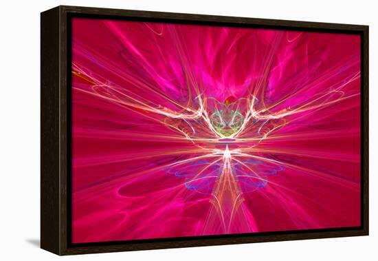 Mysterious Alien Form Magnetic Fields in the Red Sky. Fractal Art Graphics-Artem Volkov-Framed Premier Image Canvas